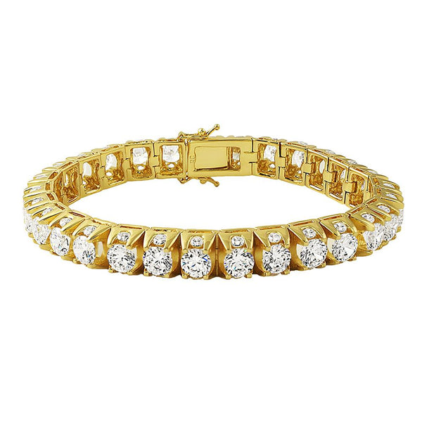 3D Thick Tennis Bracelet Gold