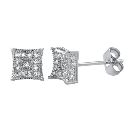 Lemonade 3D Kite Bling Bling CZ Ice Earrings