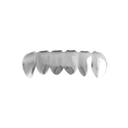 Heart Teeth Silver Grillz Top Bottom Set