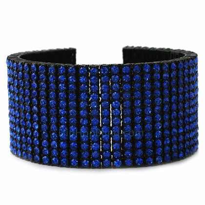 Candy Cane Blue & White 8 Row Bling Bracelet