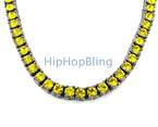 .925 Silver Black CZ 3MM Bling Bling Tennis Chain