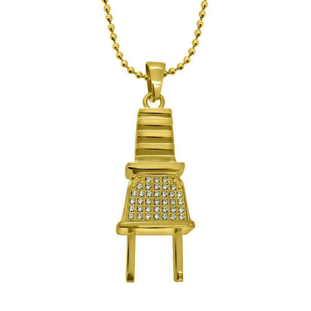 Rose Gold Cuban Crown Micro Jesus Pendant