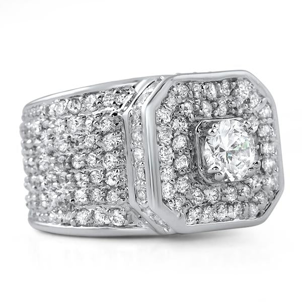 .925 Silver Presidential Bling Bling CZ Ring