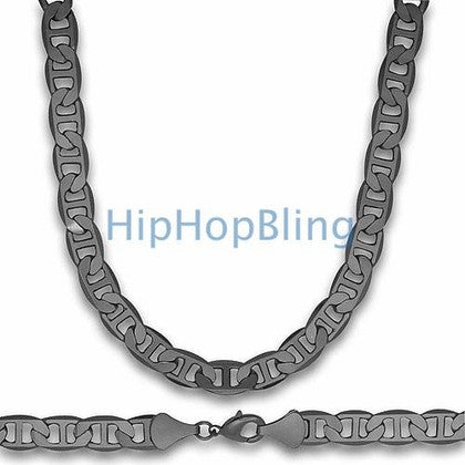 5mm Square Snake 3D Rhodium Hip Hop Chain