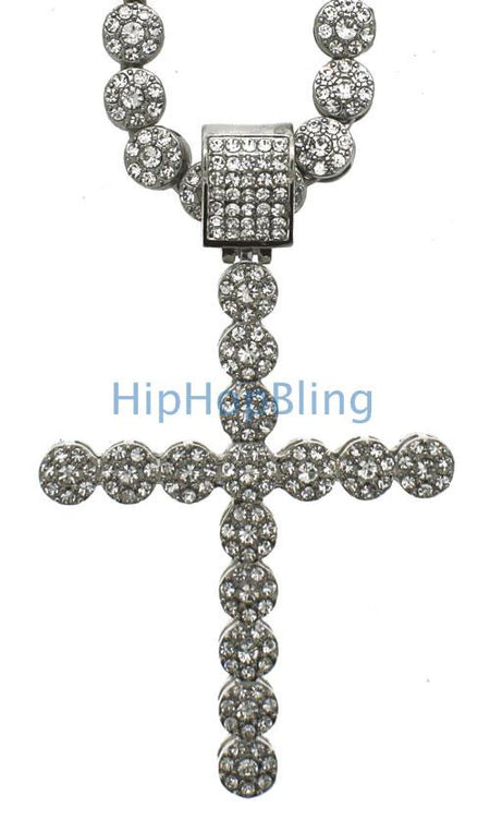 Black and Yellow Cluster Chain Bling Cross Combo