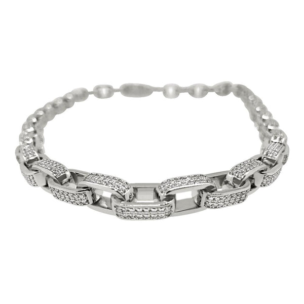 3D Box Link Rhodium Hip Hop CZ Bling Bling Chain