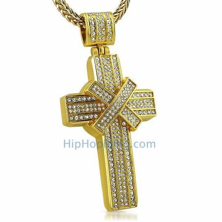 Rose Gold Cuban Crown Micro Jesus Pendant