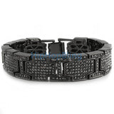 Thick Cross Link Black Bling Bling Bracelet