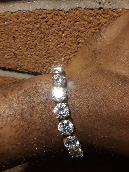 10MM CZ Gold 316L Bling Bling Tennis Bracelet