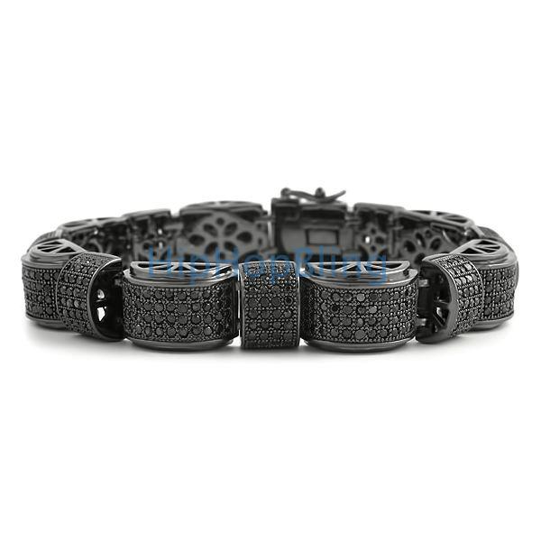 Black Ice Mountains CZ Bling Bling Bracelet