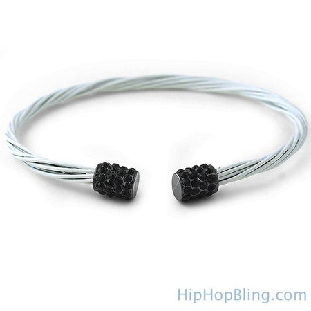 Black  Rhodium Square Link Rope Bracelet
