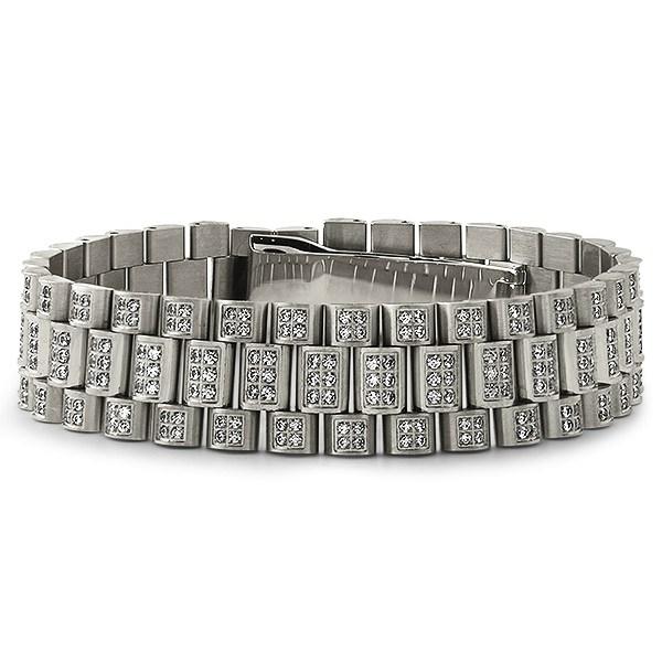 Stainless Steel Full CZ President Bracelet