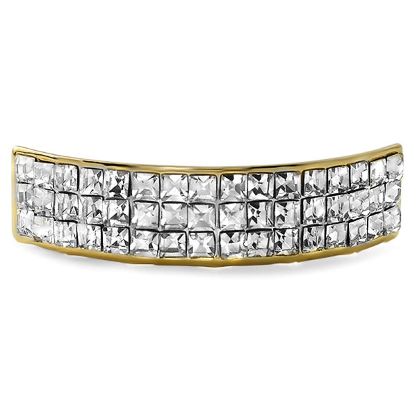 Gold Princess Cut Bling Bling Custom Grillz Top