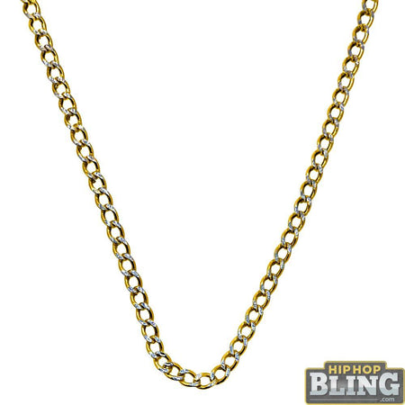 Black & White Segmented Gold Bling Bling Chain