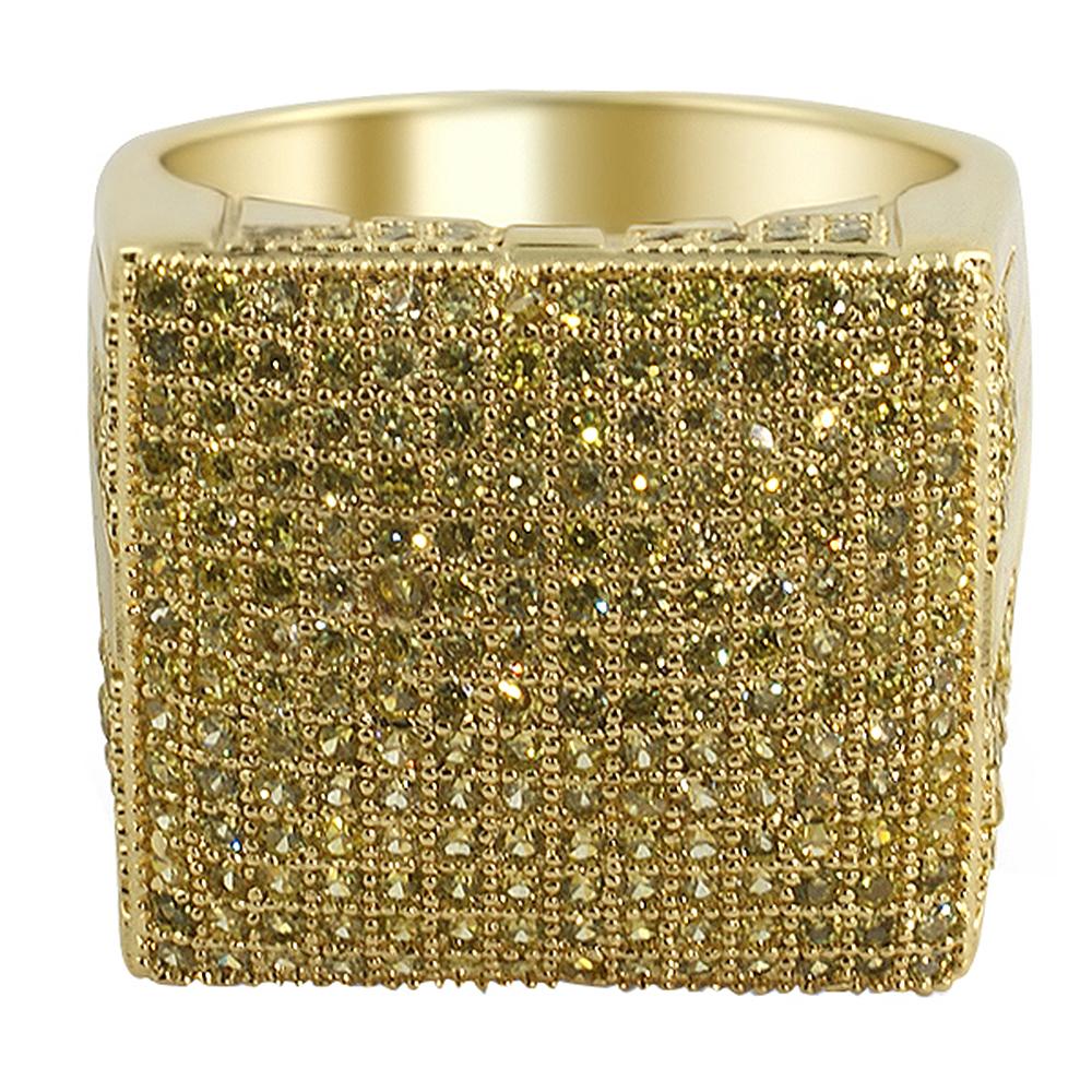 XL Mega Icey CZ Lemonade Iced Out Ring