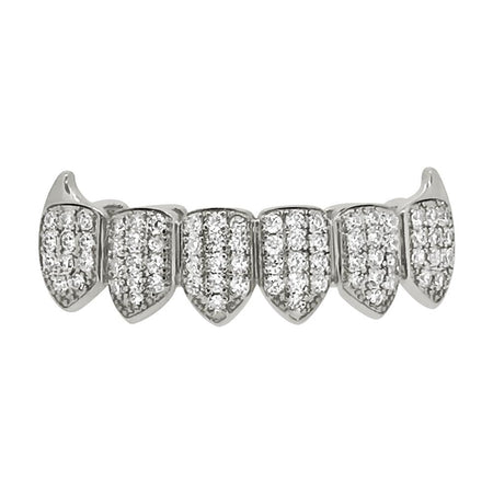 Heart Teeth Silver Grillz Top Bottom Set