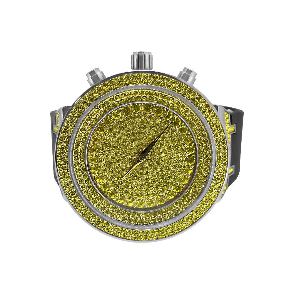 Hip Hop Bling Bling Lemonade Watch Black Rubber Strap