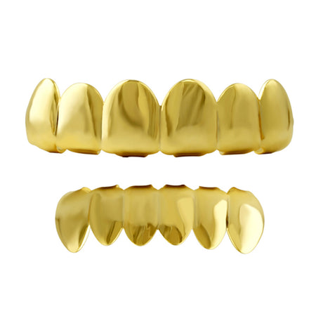 Heart Teeth Silver Grillz Top Bottom Set