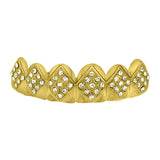 Diamond Bling Bling Gold Grillz Top Teeth