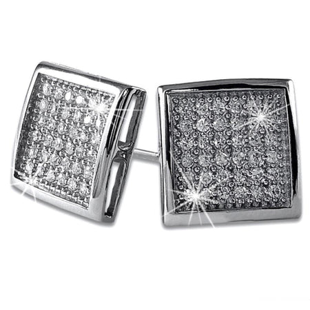 Lemonade 3D Kite Bling Bling CZ Ice Earrings