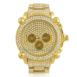 Gold Chrono Bling Bling Custom Hip Hop Watch