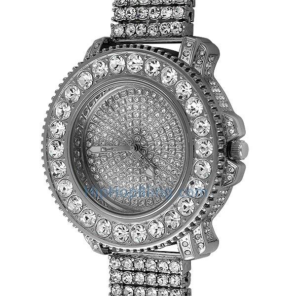 Big Rocks Full Bling Hip Hop Watch & 6 Row Band