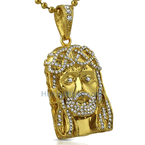Rose Gold Cuban Crown Micro Jesus Pendant