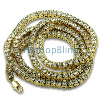Rope 4mm 18 Inch Gold Plated Hip Hop Chain Necklace