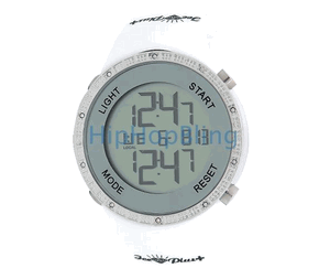 3D 6 Row Bling Watch White Bullet Band