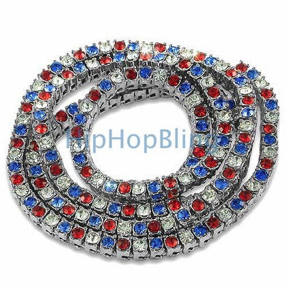 Red Blizzard Bling Bling Dog Tag & Chain