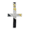 3 Color Diagonal Rounded Cross CZ Iced Out Pendant HipHopBling