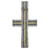 3 Color Striped Ice Cross CZ Iced Out Pendant HipHopBling