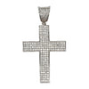 4 Rows CZ Cross Iced Out Pendant HipHopBling