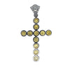 Bezel Set Tennis Cross Canary 6MM CZ Iced Out Pendant HipHopBling