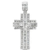 Chunky Princess Cut Cross CZ Iced Out Pendant HipHopBling