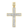 Clean Princess Cut Cross CZ Iced Out Pendant HipHopBling
