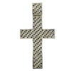 Diagonal White & Black & Yellow CZ Cross Iced Out Pendant HipHopBling