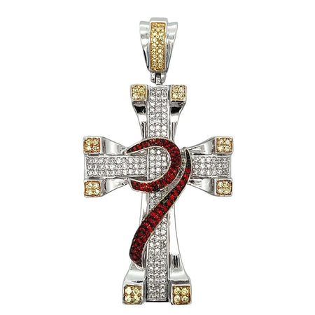 Double Iced Out Lab Ruby Gem Pendant