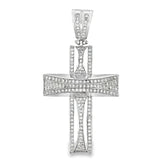 Domed Cross CZ Iced Out Pendant HipHopBling