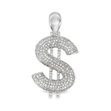 Domed Dollar Sign CZ Iced Out Pendant HipHopBling