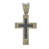 Double Cross Canary & Black CZ Iced Out Pendant HipHopBling