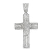 Double Layer Cross CZ Iced Out Pendant HipHopBling