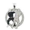 Fighters Black & White CZ Iced Out Pendant HipHopBling