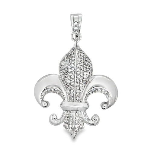 Fleur de Lis CZ Iced Out Pendant HipHopBling