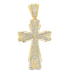 Gold Elegant Cross CZ Iced Out Pendant HipHopBling