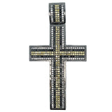 Striped Black Yellow White CZ Iced Out Pendant HipHopBling