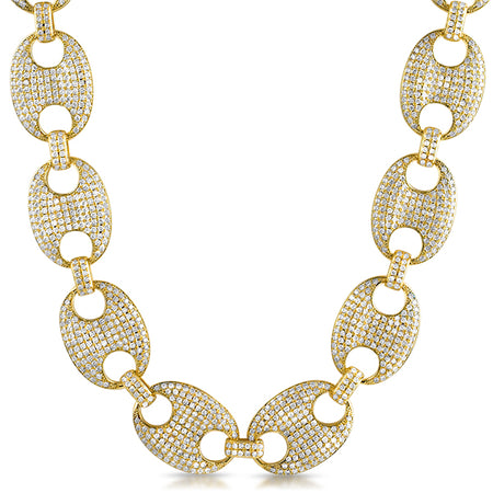 Yellow Gold 15MM Sharp Cuban Bling Bling Chain