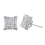 3D Kite CZ Micro Pave Bling Bling Earrings