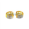Small 3 Row Gold Huggie Bling Bling Earrings