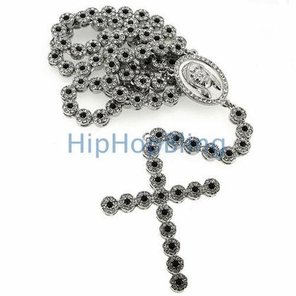 Black & White Checkered Rhodium Hip Hop Chain